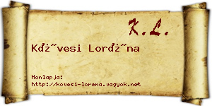 Kövesi Loréna névjegykártya